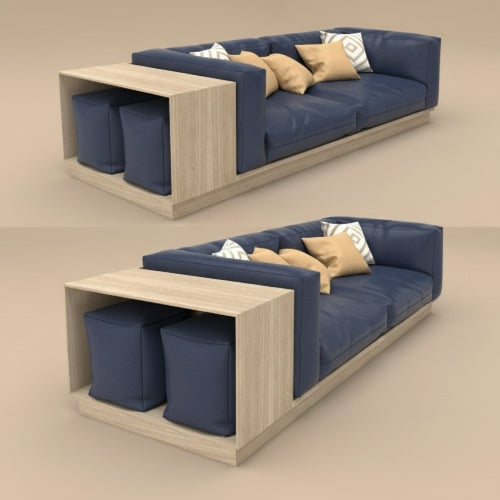 Modular Sofa with Square Pouffe Home Office Garden | HOG-HomeOfficeGarden | online marketplace