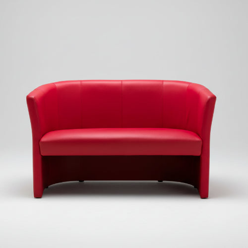 Nero Red PU Leather Tub Sofa 2 Seater Reception Seat @HOG - Home Office Garden Online Marketplace