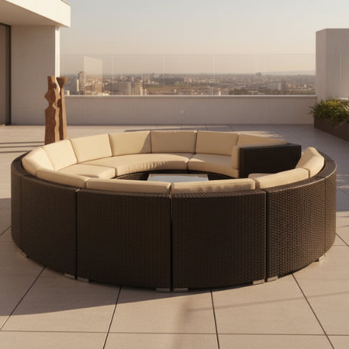 Outdoor Patio Wicker/Rattan Furniture 7-Piece Curved Seating Set. @HOG - Home Office Garden Online Marketplace