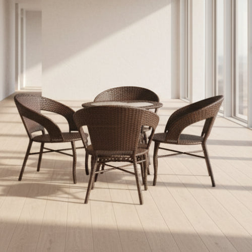 Outdoor Rattan Patio Table + 4 Chairs. @HOG - Home Office Garden Online Marketplace