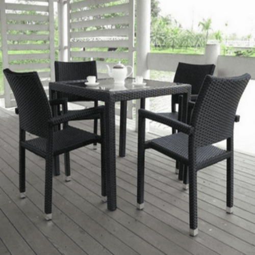 Panama Rattan 4 Seater Square Table Garden Furniture Set. @HOG - Home Office Garden Online Marketplace