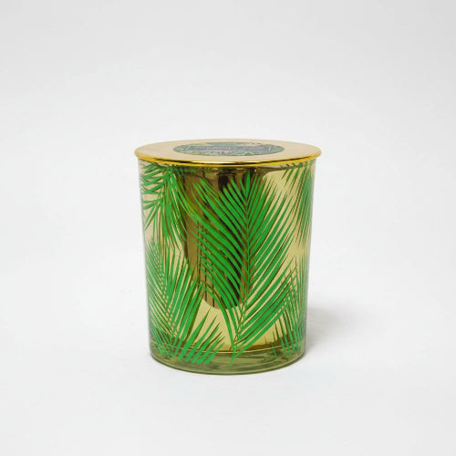 Paradise Rain Fragranced Candle in Green Leaf Design Glass @HOG - Home Office Garden Online Marketplace