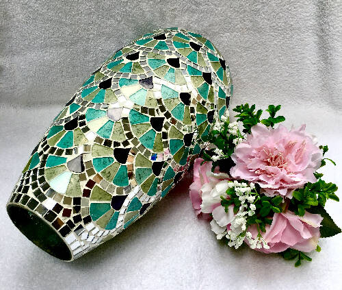 Decorshore Bella Palacio Collection Decorative Mosaic Vase - 18" X 6" Home, Office, Garden online marketplace