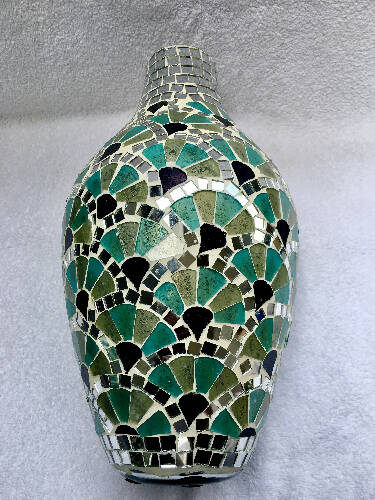 Decorative Mosaic Glass Vase - 16 In. X 6 In Home, Office, Garden online marketplace