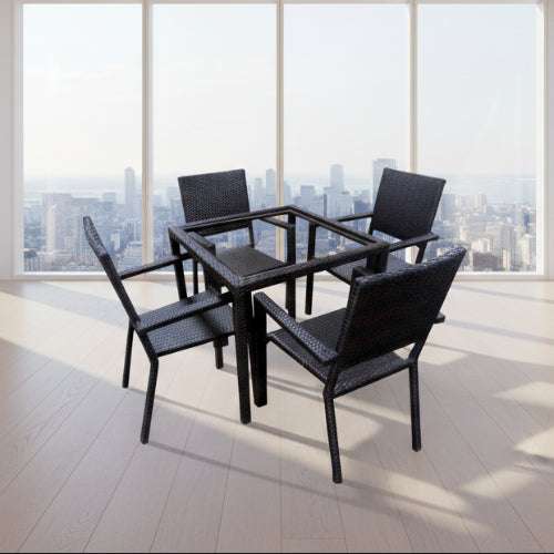 Rattan 4 Seater Square Table Garden Furniture Set. @HOG - Home Office Garden Online Marketplace