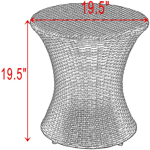 Rattan Hour Glass Side Table. @HOG - Home Office Garden Online Marketplace