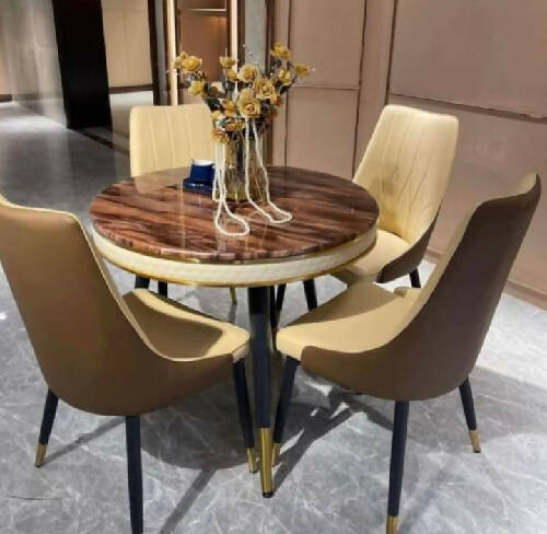 Marble Dining Set ( 4 chairs and round table) Home Office Garden | HOG-HomeOfficeGarden | online marketplace