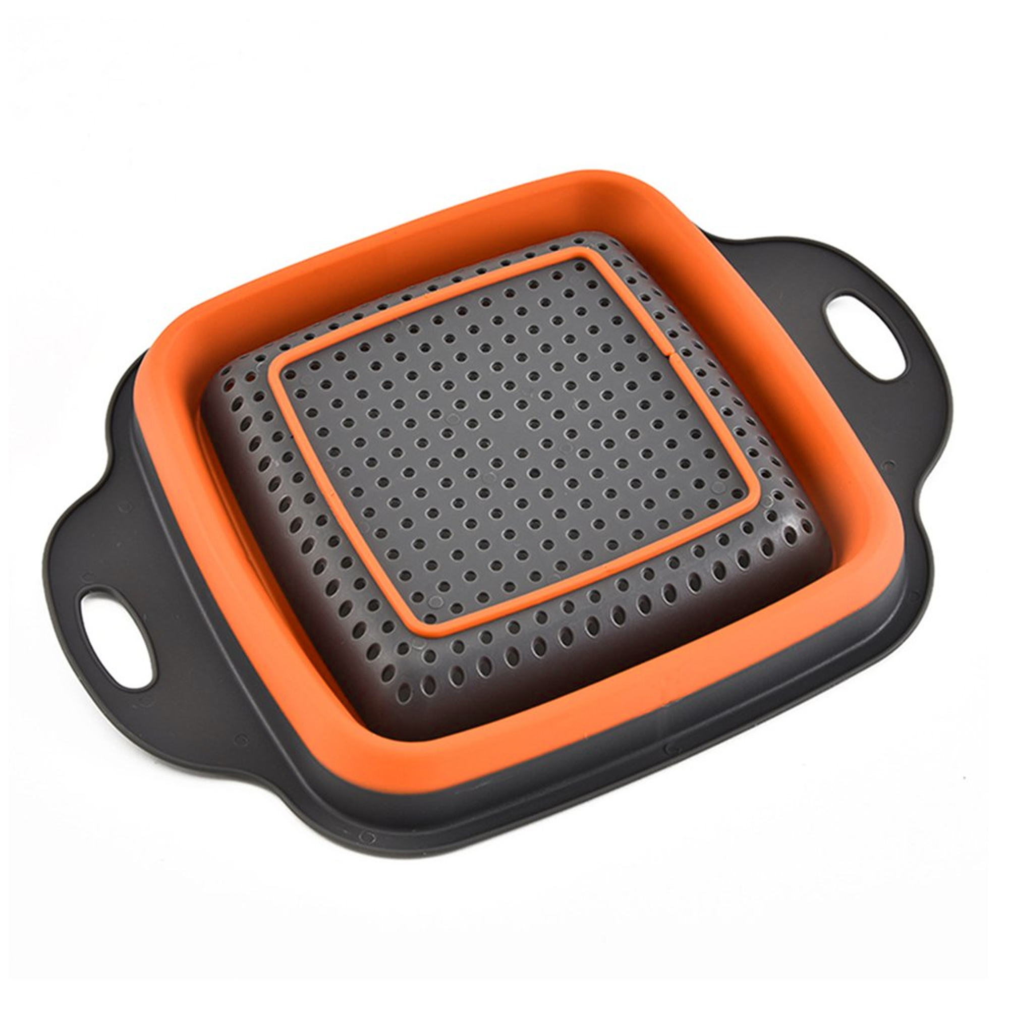 Square Silicone Colander Orange. Home Office Garden | HOG-HomeOfficeGarden | online marketplace