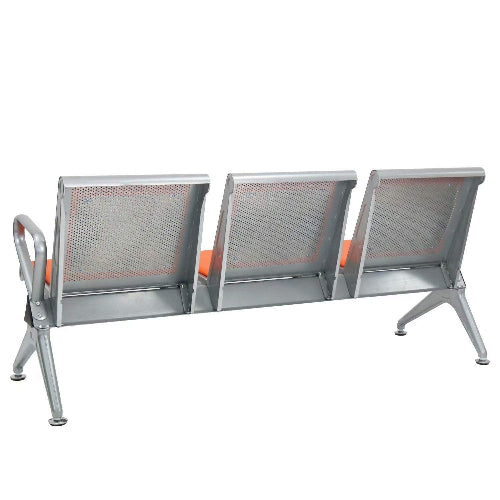 Stainless Steel Bench with Leather Cushion - Orange @HOG - Home Office Garden Online Marketplace