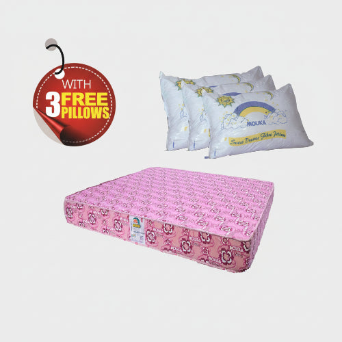 Super Flora - 758416 Mouka Mattress with 3 Pillows - L 6ft x W 7ft x H 16"(Lagos Only) @HOG - Home Office Garden Online Marketplace