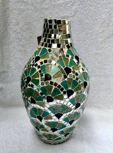 Decorative Mosaic Glass Vase - 16 In. X 6 In Home, Office, Garden online marketplace