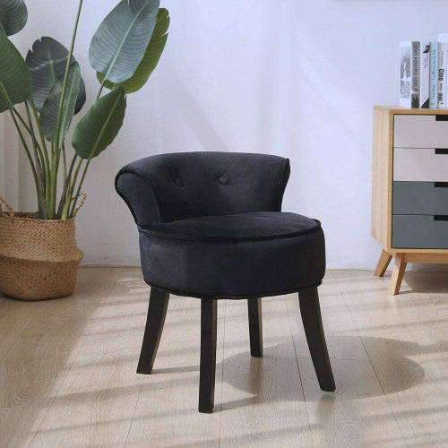 Vanity Chair Wood Legs (Black) @HOG - Home Office Garden Online Marketplace