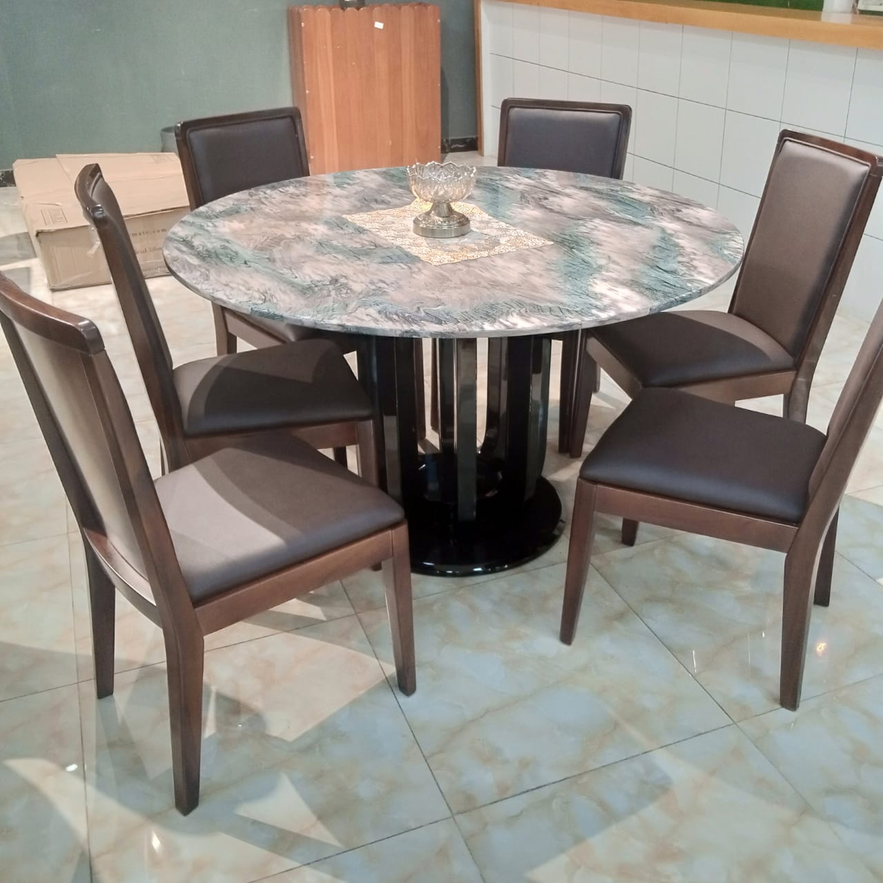 6 Seater Marble Top Dining Set HOG-Home, Office, Garden online marketplace