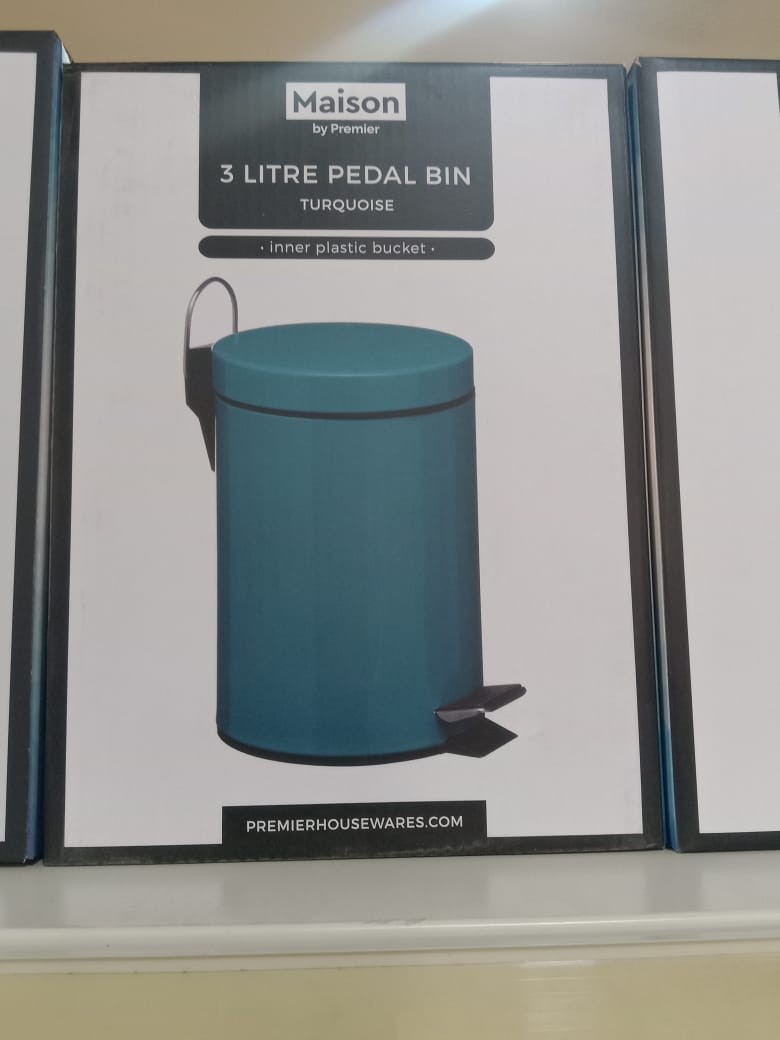 3L Pedal Bin - Turquoise Home Office Garden | HOG-HomeOfficeGarden | online marketplace