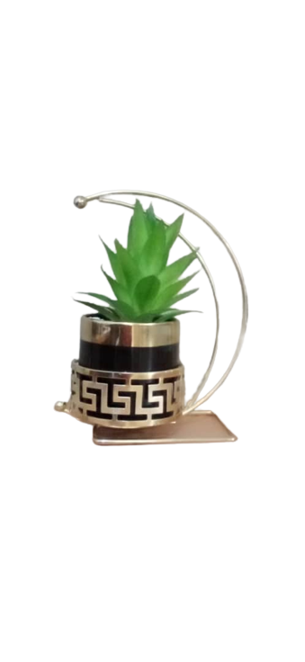 Artificial Succulent Plant with Ceramic Vase and Golden Stand Home Office Garden | HOG-HomeOfficeGarden | online marketplace