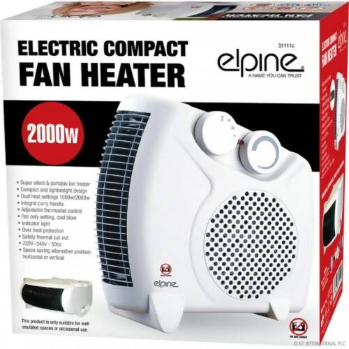 Elpine Electric Compact Fan Heater 2000w