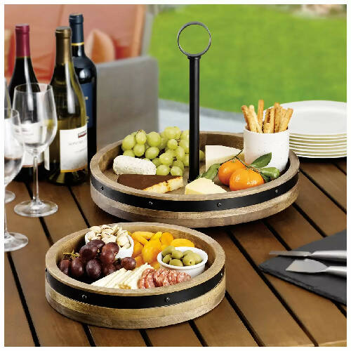 Mikasa Gingko Mikasa 2-tier Lazy Susan Wood Tray Home, Office, Garden online marketplace