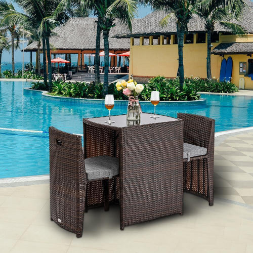 Zimtown 3 PCS Cushioned Outdoor Rattan Patio Set. @HOG - Home Office Garden Online Marketplace