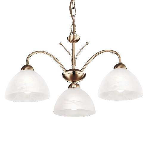 Milanese 3 Light Pendant -Satin Silver & Alabaster Glass
