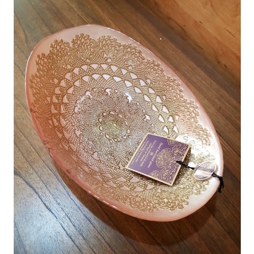 Accents Turkey Hand Decorated Glass Plate Dish Oval Home Office Garden | HOG-HomeOfficeGarden | online marketplace