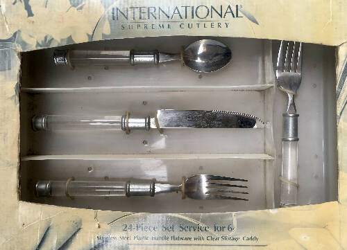 Supreme Stainless Steel 24Cutlery with Clear Storage Caddy