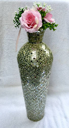 Home Decor Mosaic Floor Vase With Glass Home, Office, Garden online marketplace