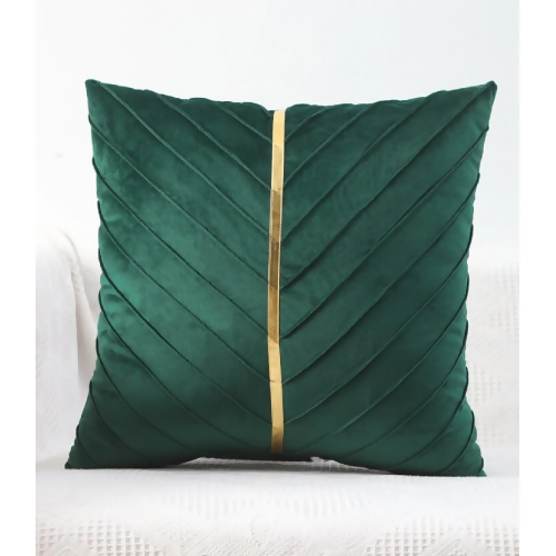 Gold Stripe Velvet Cushion 45x45cm