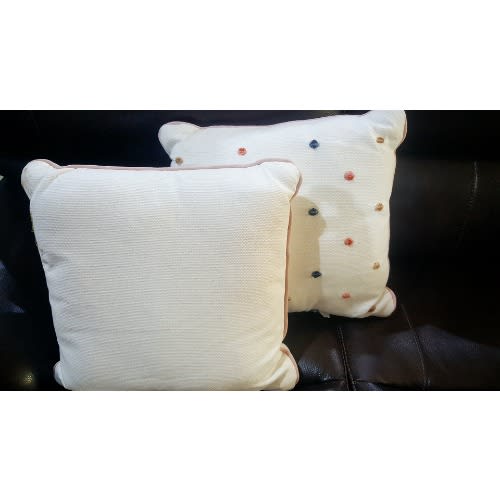Bella Lux Set Of Two Polka Dot Woven Decorative Throw Pillows Home Office Garden | HOG-HomeOfficeGarden | online marketplace