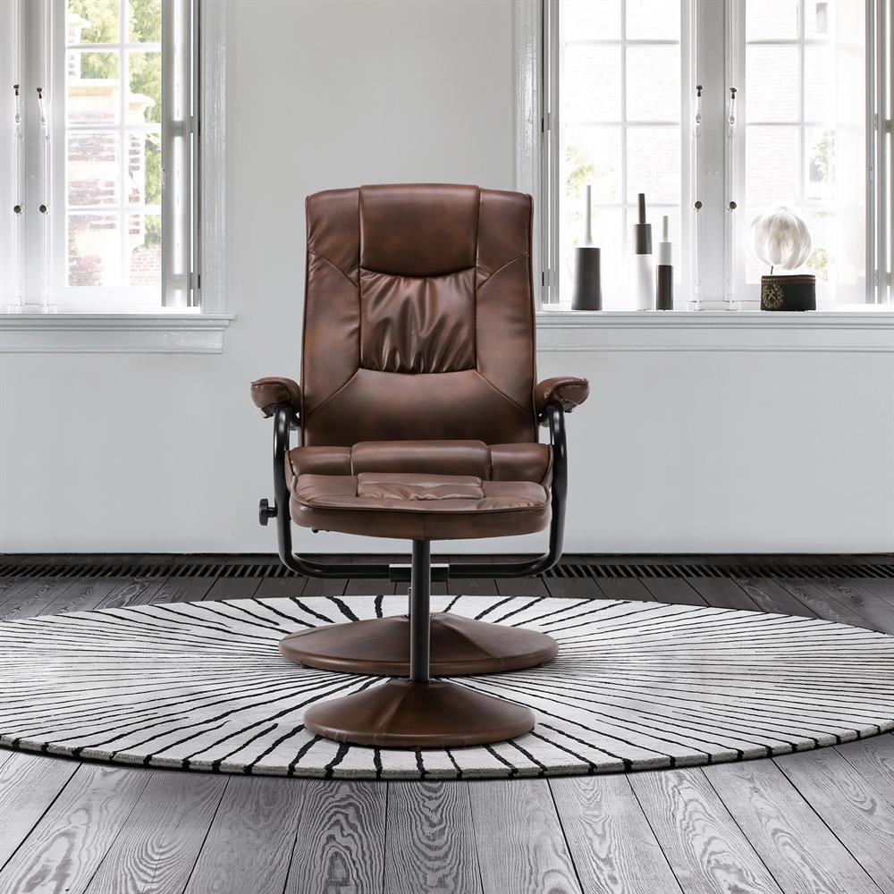 Birlea Memphis Swivel Chair & Footstool: Tan