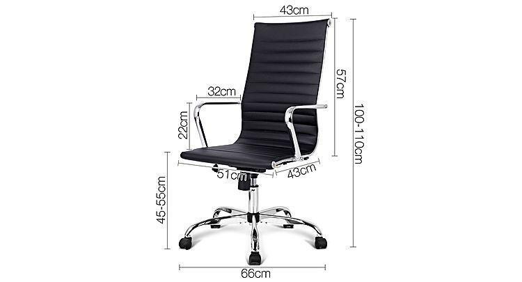 Blaze Black & Chrome High Back Alase Office Alaga-LK248A