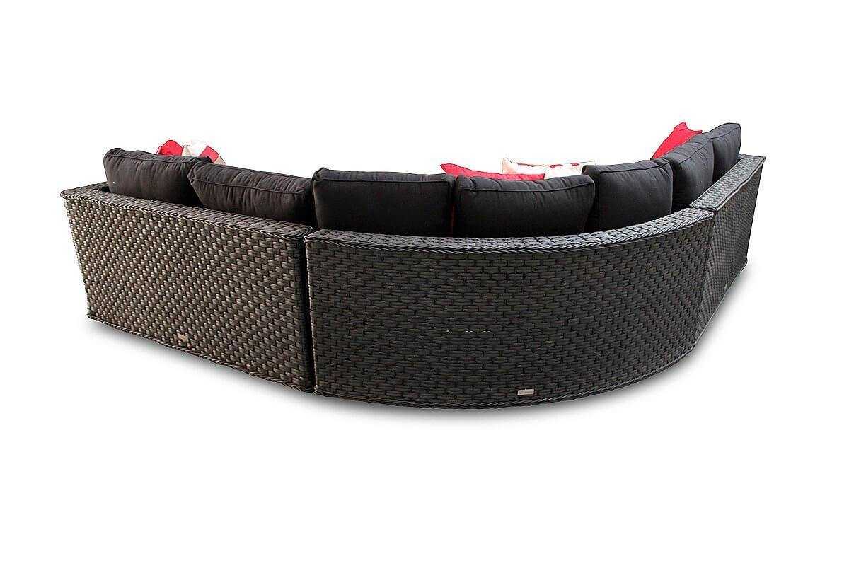 Brantwood Black Rattan Corner Sofa Round 5 Piece Modular Set