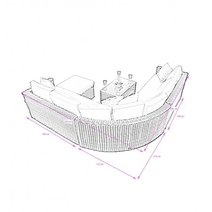 Brantwood Corner Modular Rattan Sofa Set - Brownish Black