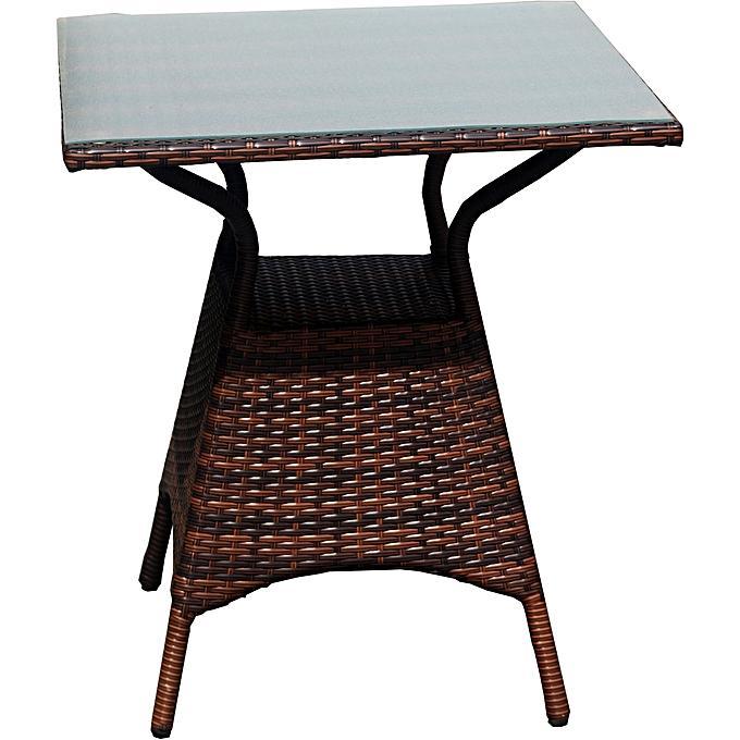 Brown Rattan Ati gilasi Center Table
