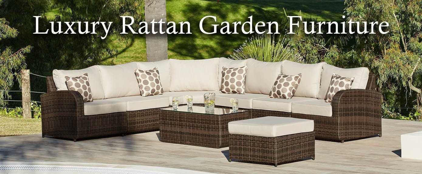 Brown Rattan Corner Sofa Round 8 Piece Modular Set