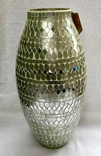 Handmade Mosaic Crackle Glass Floor Vase Home, Office, Garden online marketplace