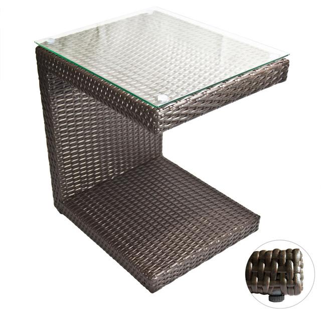 C-shape Rattan Side table