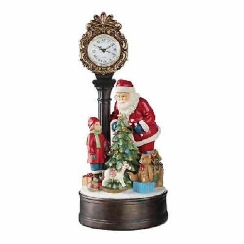 Christmas Clock With Santa And LED Tree