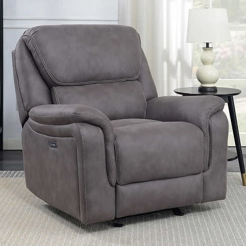 Costco Fabric Rocker Power Recliner With Power Headrest - Grey