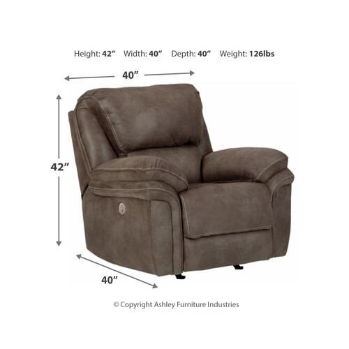 Costco Fabric Rocker Power Recliner With Power Headrest - Grey