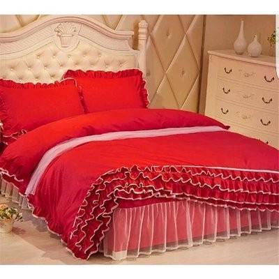 Cottage Bedding Set - Red & White