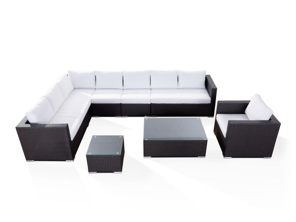 Dark Brown Wicker Rattan Set 8 Seater