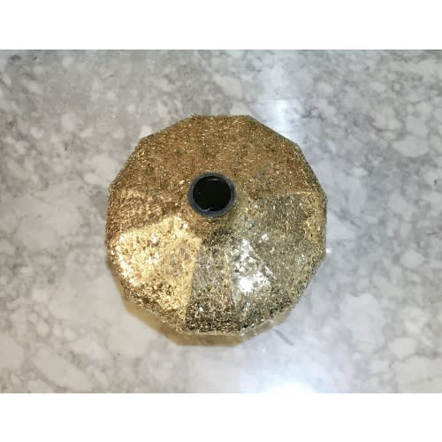 Decorshore Fired Gold Vase With Striped Crackled Glass Mosaic