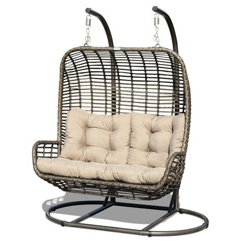 Double Agbọn Rattan golifu Alaga faranda