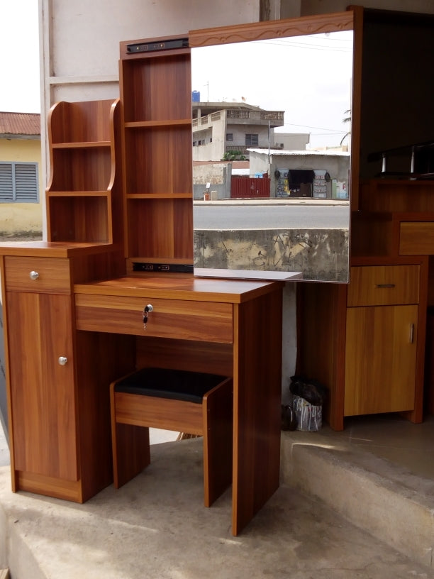 Dresser With Oval Mirror & Stool