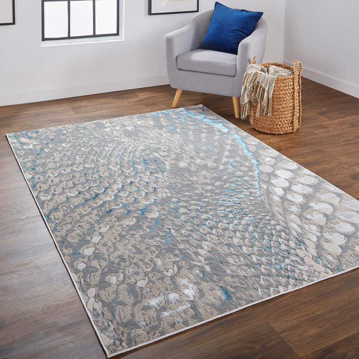 Feizy Jewel Area Rug - Blue & Silver -7 Ft. - 10". X 10 Ft. Home Office Garden | HOG-HomeOfficeGarden | online marketplace