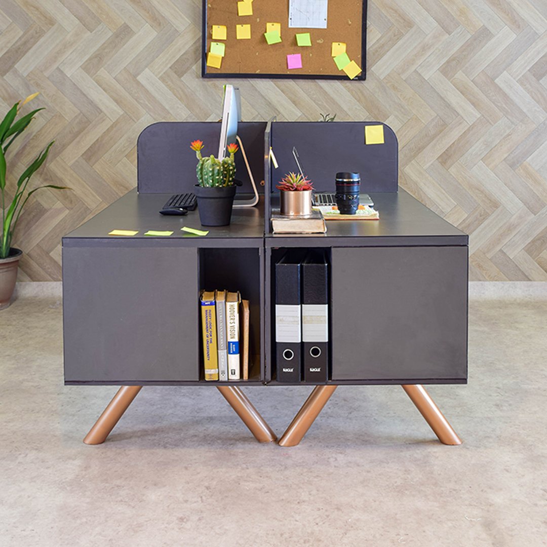 Eclectic 4 man Workstation Office Desk Home Office Garden | HOG-HomeOfficeGarden | online marketplace