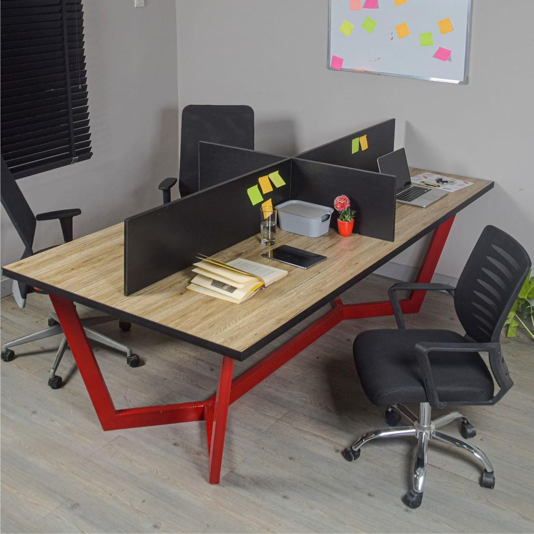 Eclectic 4 man Workstation Office Desk Home Office Garden | HOG-HomeOfficeGarden | online marketplace