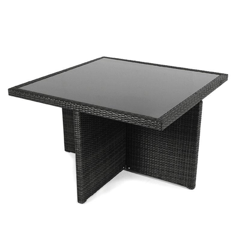 Ellister Rattan Square ijeun Table kuubu Ṣeto