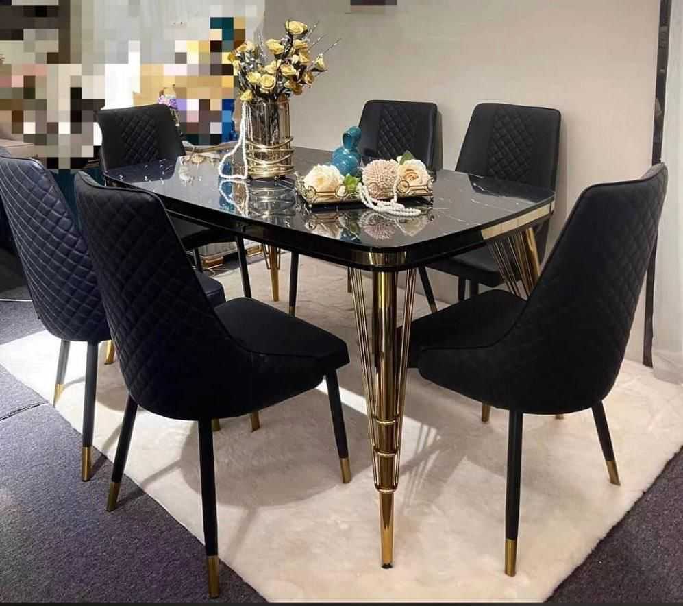 Marble Dining Black Dining Set For Black Marble Top Seater Teak