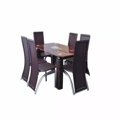 Glass Dining Table + 6 Chairs